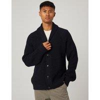 Peregrine Waffle Shawl Cardigan Navy