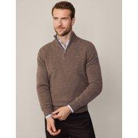 Pure Lambswool Textured Half Zip Jumper