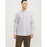 JACK & JONES Slim Fit Pure Cotton Oxford Shirt White Mix