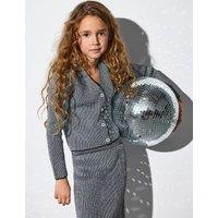 Glitter V-Neck Knitted Cardigan (7-14 Yrs)