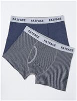 FatFace 2 Pack Brighton Stripe Boxers Navy Mix