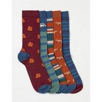 5pk Novelty Cotton Rich Socks