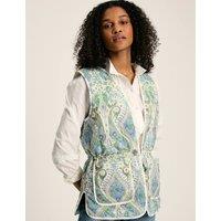 Pure Cotton Printed Quilted Waisted Gilet