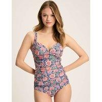 Floral Padded Panelled Plunge Tankini Top