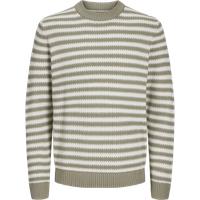 Cotton Blend Striped Crew Neck Jumper