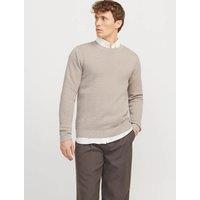 Cotton Blend Textured Crew Neck Jumper