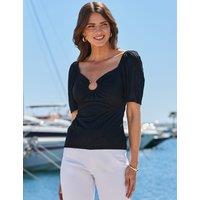 Jersey Textured Sweetheart Neck Top
