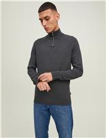 Cotton Rich Half Zip Jumper