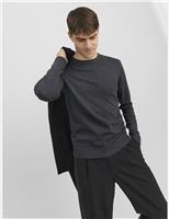 JACK & JONES Cotton Rich Crew Neck Dark Grey