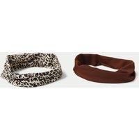 2pack Leopard Print Brown Headband