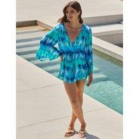 Tie Dye Ruffle Detail Playsuit