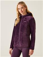 Regatta Endra Ribbed Zip Up Hooded Fleece Purple