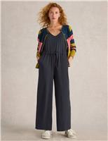 Cotton Rich Jersey Wide Leg Jumpsuit