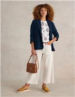 Denim Single Breasted Blazer Coat