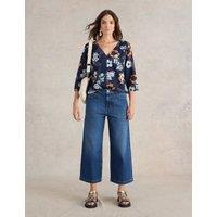 Mid Rise Wide Leg Cropped Jeans