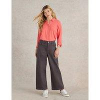 White Stuff Mid Rise Wide Leg Cropped Jeans Purple