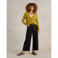 White Stuff Mid Rise Wide Leg Cropped Jeans Black
