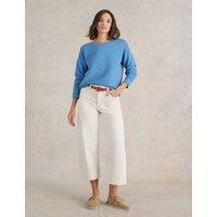Pure Cotton Ribbed Crew Neck Jumper