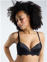 Betsy Pleated Lace Trim Wired Bra (B-F)