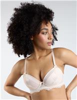 Betsy Pleated Lace Trim Wired Bra (B-F)