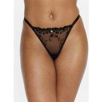 Boux Avenue Annabella Floral Tanga Thong Black
