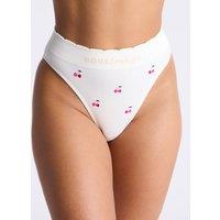Boux Avenue Cherry Embroidered Knickers Ivory Mix