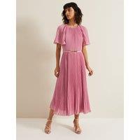 Pleated Midi Skater Dress