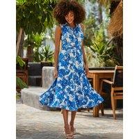 Jersey Printed Midi Shirt Dress