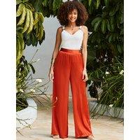 Plisse Wide Leg Trousers
