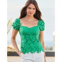 Lace Sweetheart Neck Top