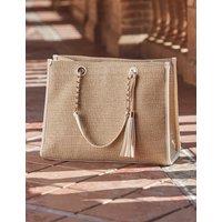 Raffia Tassel Tote Bag