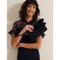 Suede Bow Clutch Bag