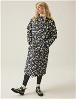 Regatta Orla Kiely Quilted Hooded Longline Coat Grey Mix