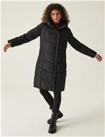 Nurie Hooded Quilted Padded Longline Coat
