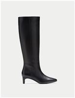 Leather Stiletto Heel Knee High Boots