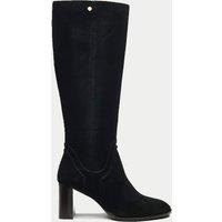 Suede Block Heel Knee High Boots