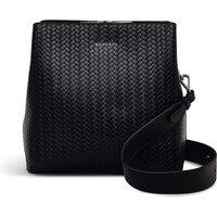 Dukes Place Leather Woven Double Zip Cross Body Bag