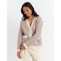 Wool Rich V-Neck Button Front Cardigan with Cashmere