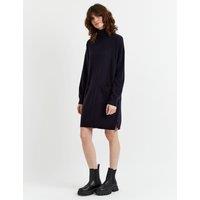 Wool Rich Knitted Roll Neck Mini Dress with Cashmere