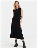 Midi A-Line Skirt with Cashmere