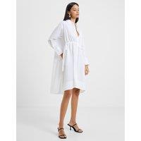 French Connection Pure Cotton Knee Length Shirt Dress White