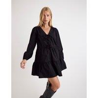 Pure Cotton V-Neck Mini Shift Dress