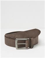 FatFace Leather Rectangular Buckle Belt Brown