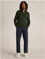 White Stuff Pure Merino Wool Funnel Neck Half Zip Jumper Green