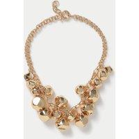 Gold Tone Statement Nugget Collar Necklace