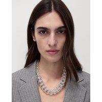 Silver Tone Chunky Link Necklace