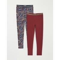 2pk Cotton Rich Butterfly & Plain Leggings (3-13 Yrs)