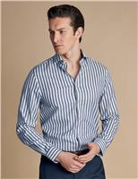 Charles Tyrwhitt Slim Fit Non Iron Pure Cotton Twill Shirt Medium Blue Mix