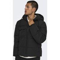 Funnel Neck Hooded Puffer Jacket