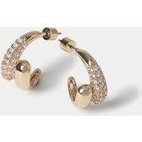 Cubic Zirconia Pave Hoop Earring